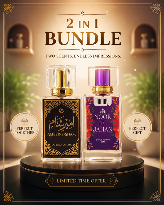 2-in-1 Perfume Bundle – Ameer-E-Sham & Noor-E-Jahan | His & Hers Perfume Set (50ml + 50ml)